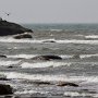 <p align=left>En face du camping, un des rares rochers qui émergent à marée haute. Les cormorans le partagent rarement.